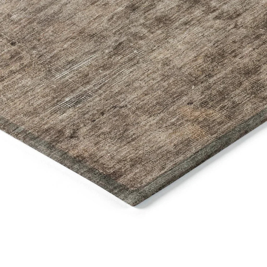 LOOMLAN Rugs Charix Brown Washable Indoor-Outdoor Rug