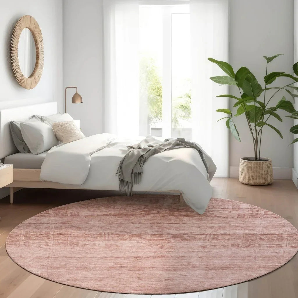 LOOMLAN Rugs Charix Pink Washable Indoor-Outdoor Rug