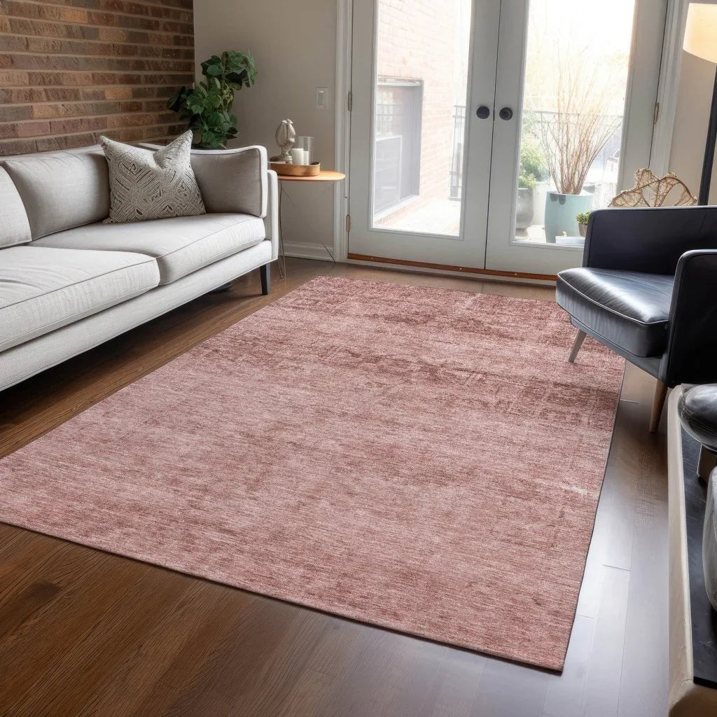 LOOMLAN Rugs Charix Pink Washable Indoor-Outdoor Rug