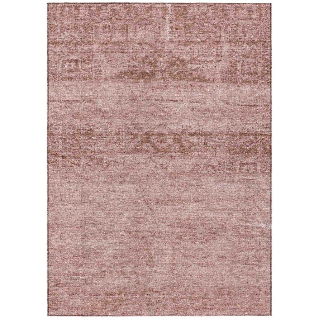 LOOMLAN Rugs Charix Pink Washable Indoor-Outdoor Rug