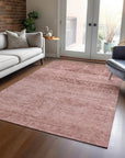 LOOMLAN Rugs Charix Pink Washable Indoor-Outdoor Rug