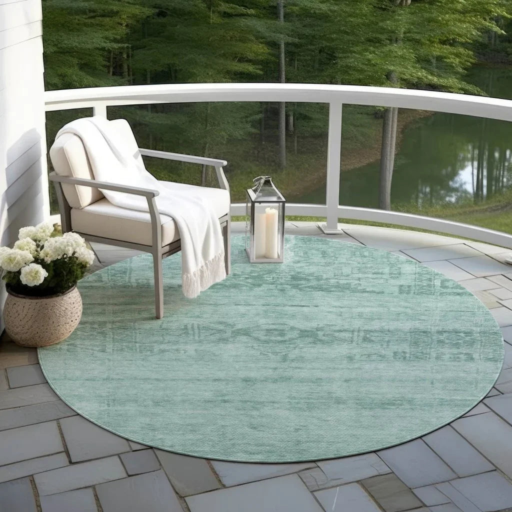 LOOMLAN Rugs Charix Teal Washable Indoor-Outdoor Rug
