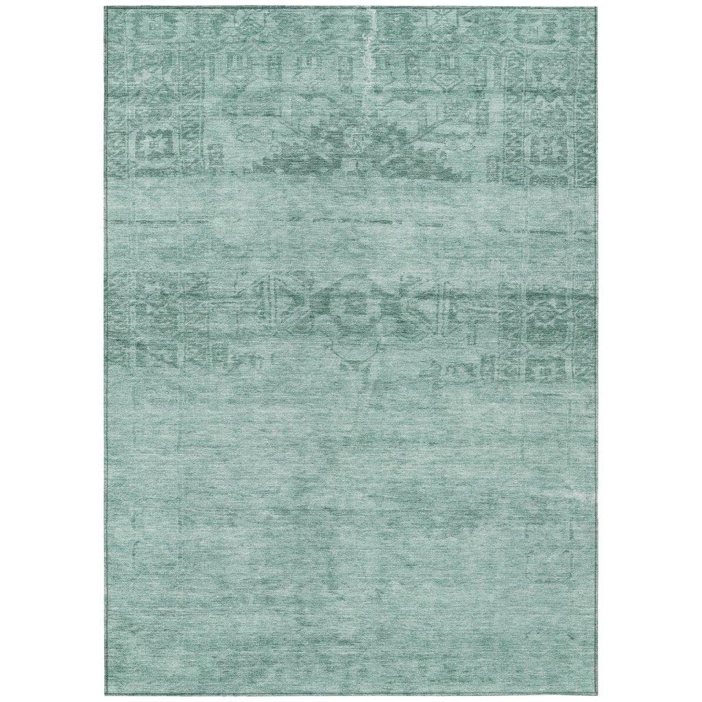 LOOMLAN Rugs Charix Teal Washable Indoor-Outdoor Rug
