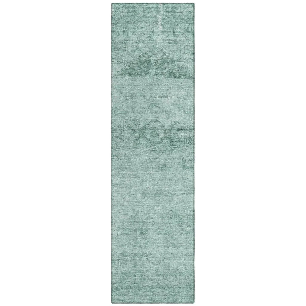 LOOMLAN Rugs Charix Teal Washable Indoor-Outdoor Rug