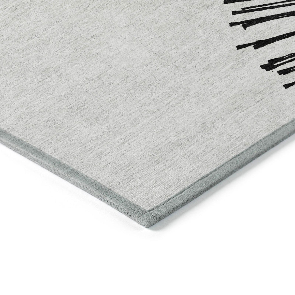 Addison Rugs Circles Black Washable Indoor-Outdoor Rug