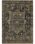 LOOMLAN Rugs Clarina Brown Washable Indoor-Outdoor Rug