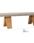 Clip Teak and Concrete Dining Table - 118" - Slate Grey Outdoor Dining Table-Outdoor Dining Tables-Seasonal Living-LOOMLAN