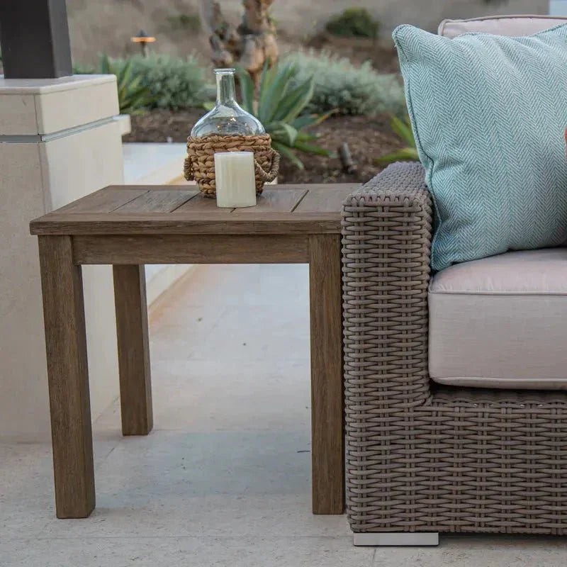 Sunset West Coastal Durable Teak Wood Outdoor End Table