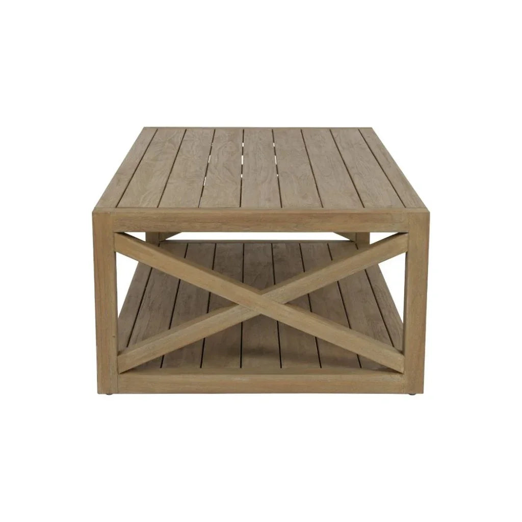 Sunset West Coastal Teak Durable X Outdoor Coffee Table