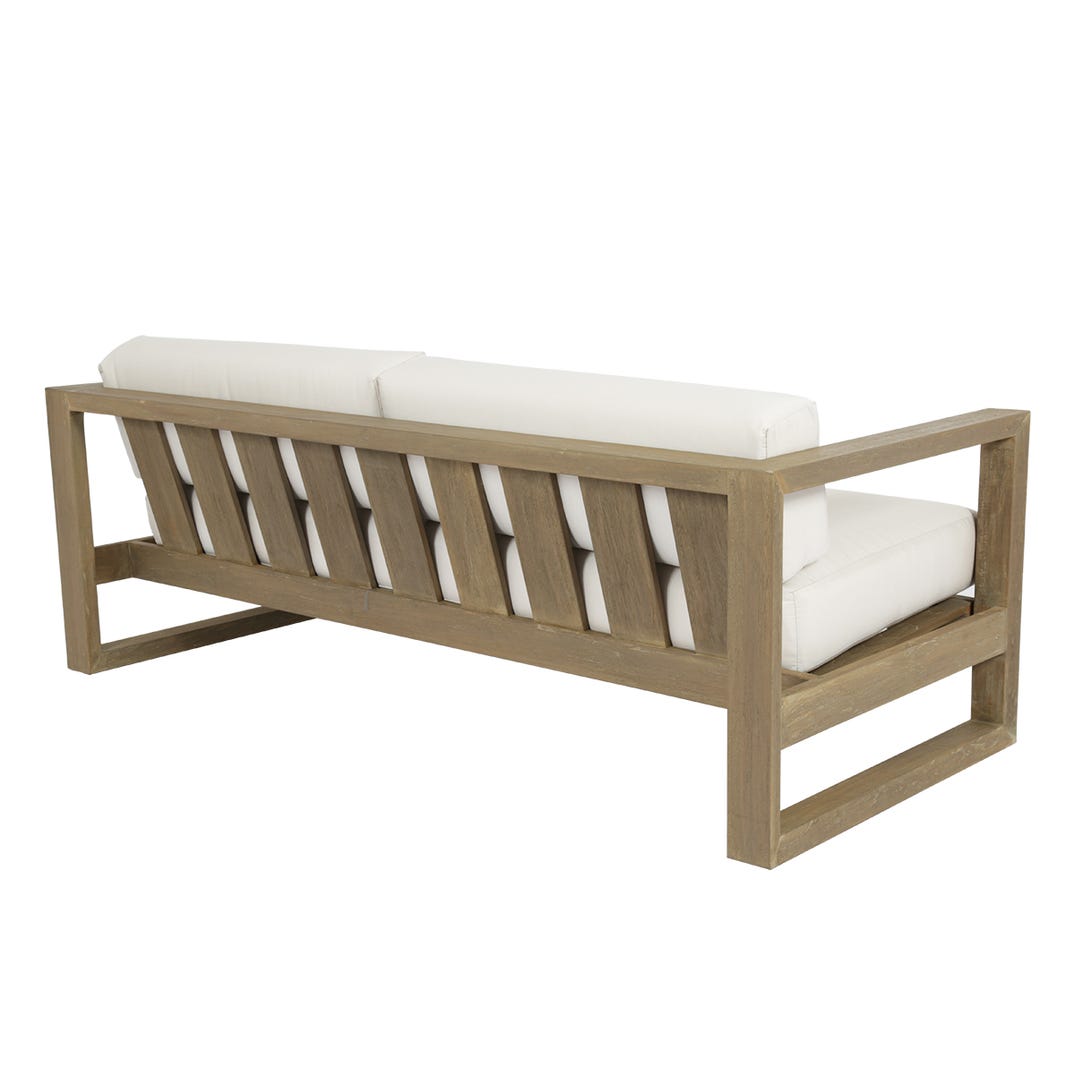 Sunset West Coastal Teak Sunbrella Outdoor Couch
