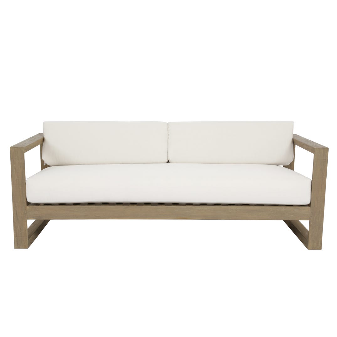 Sunset West Coastal Teak Sunbrella Outdoor Couch