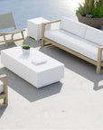 Sunset West Coastal Teak Sunbrella Outdoor Couch