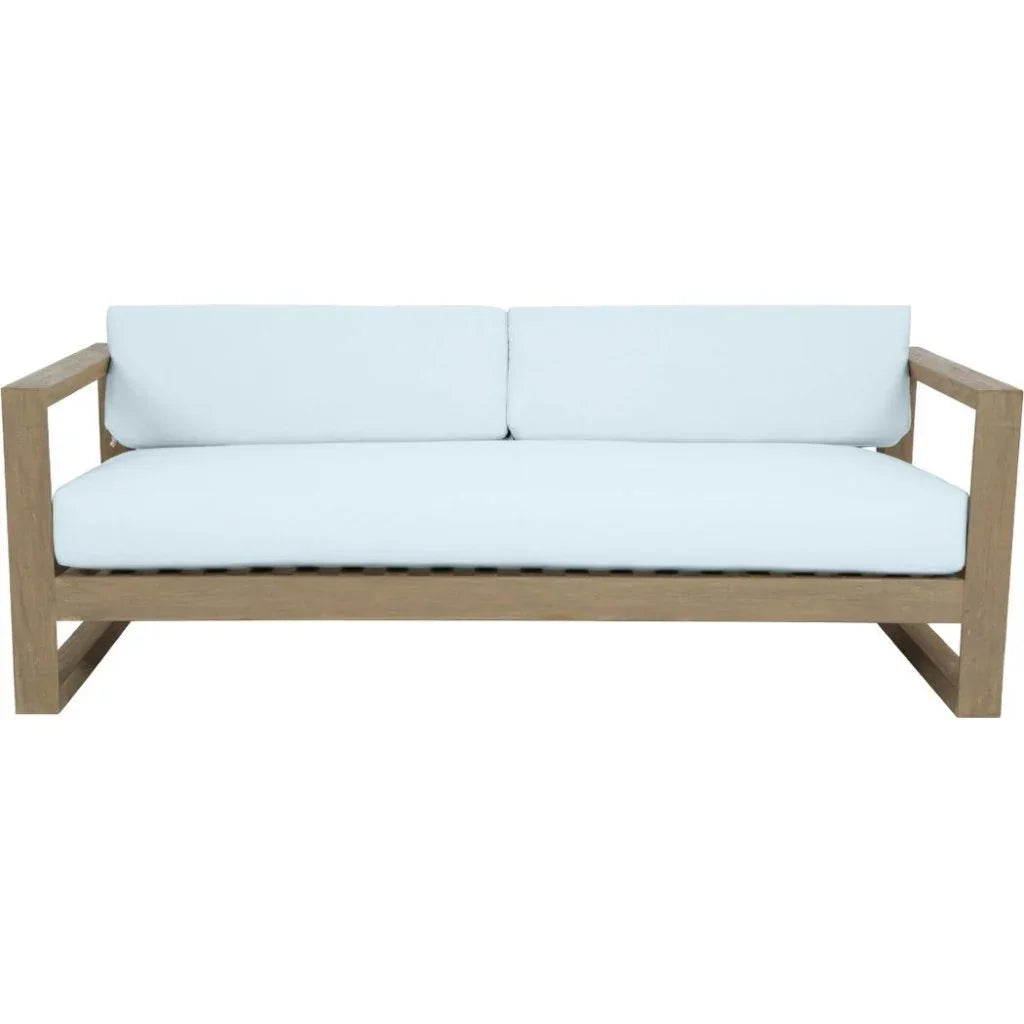 Sunset West Coastal Teak Sunbrella Outdoor Couch