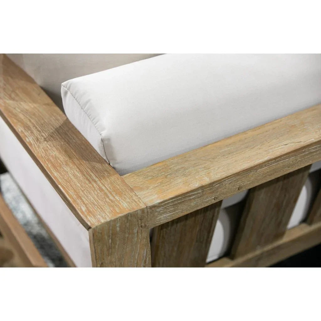 Sunset West Coastal Teak Sunbrella Outdoor Couch