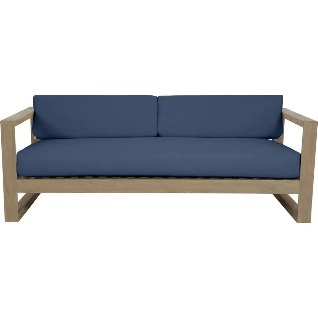 Sunset West Coastal Teak Sunbrella Outdoor Couch