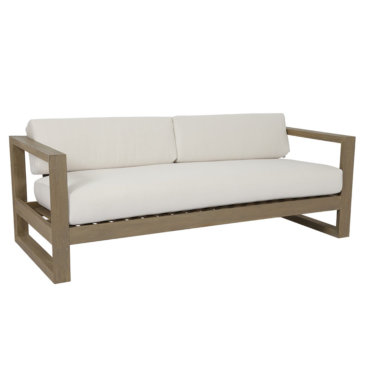 Sunset West Coastal Teak Sunbrella Outdoor Couch