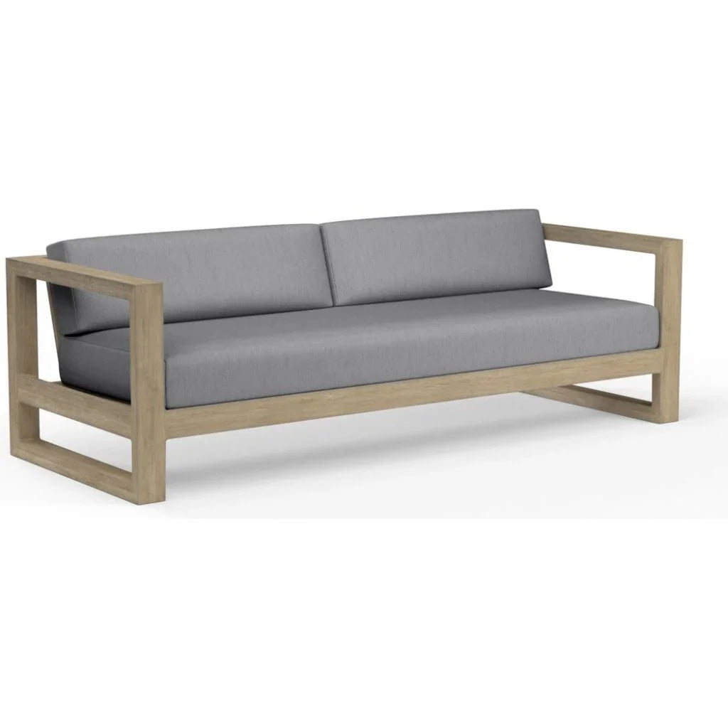 Sunset West Coastal Teak Sunbrella Outdoor Couch