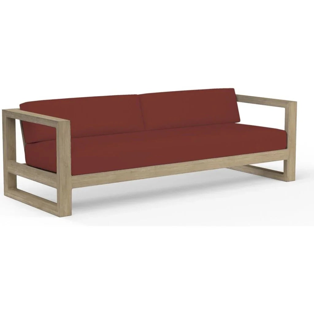 Sunset West Coastal Teak Sunbrella Outdoor Couch