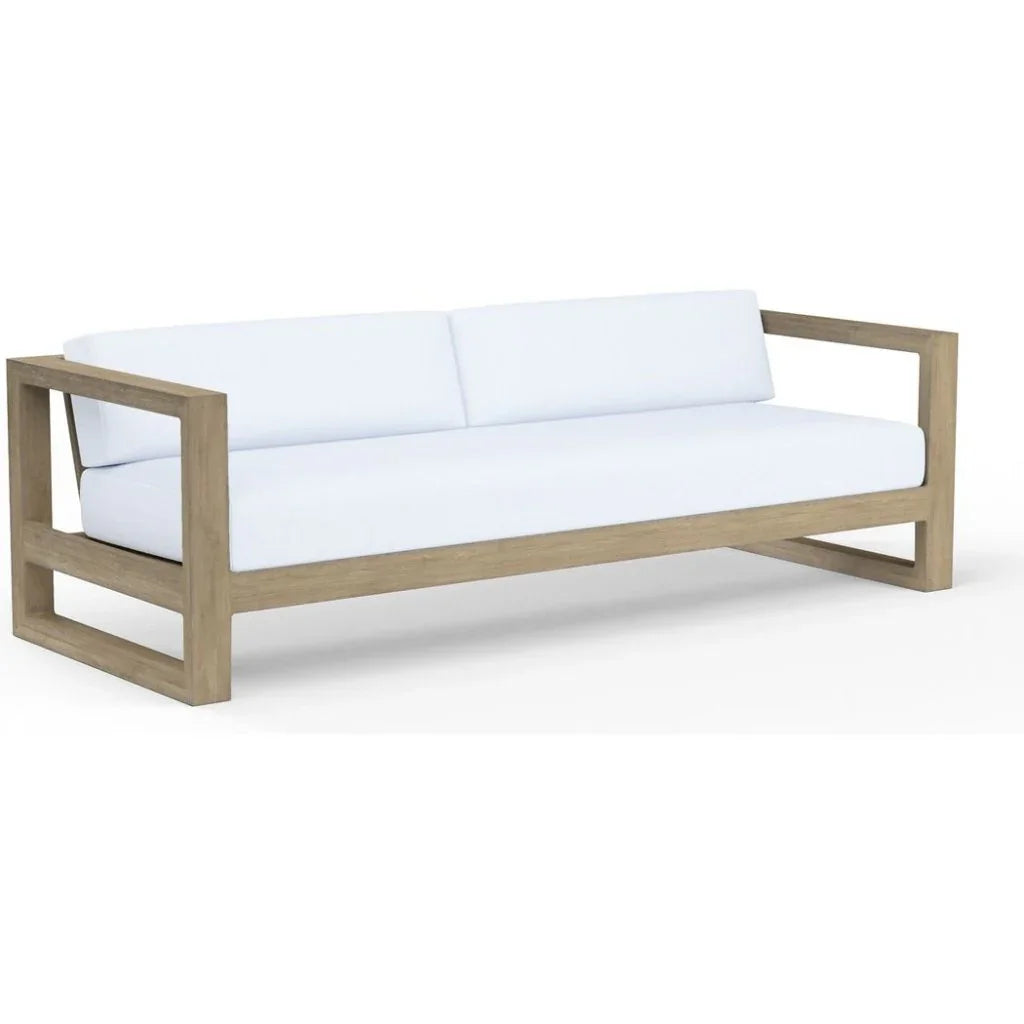 Sunset West Coastal Teak Sunbrella Outdoor Couch