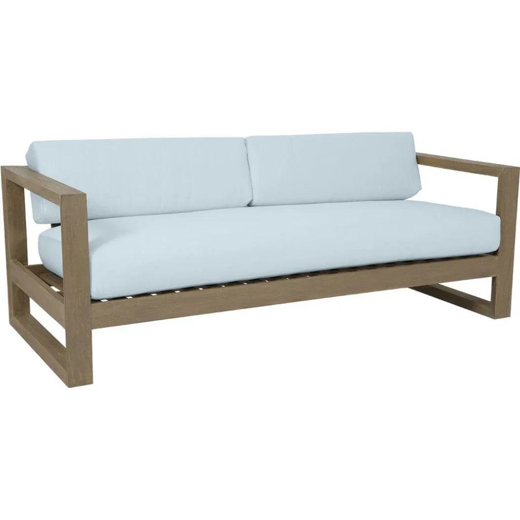 Sunset West Coastal Teak Sunbrella Outdoor Couch