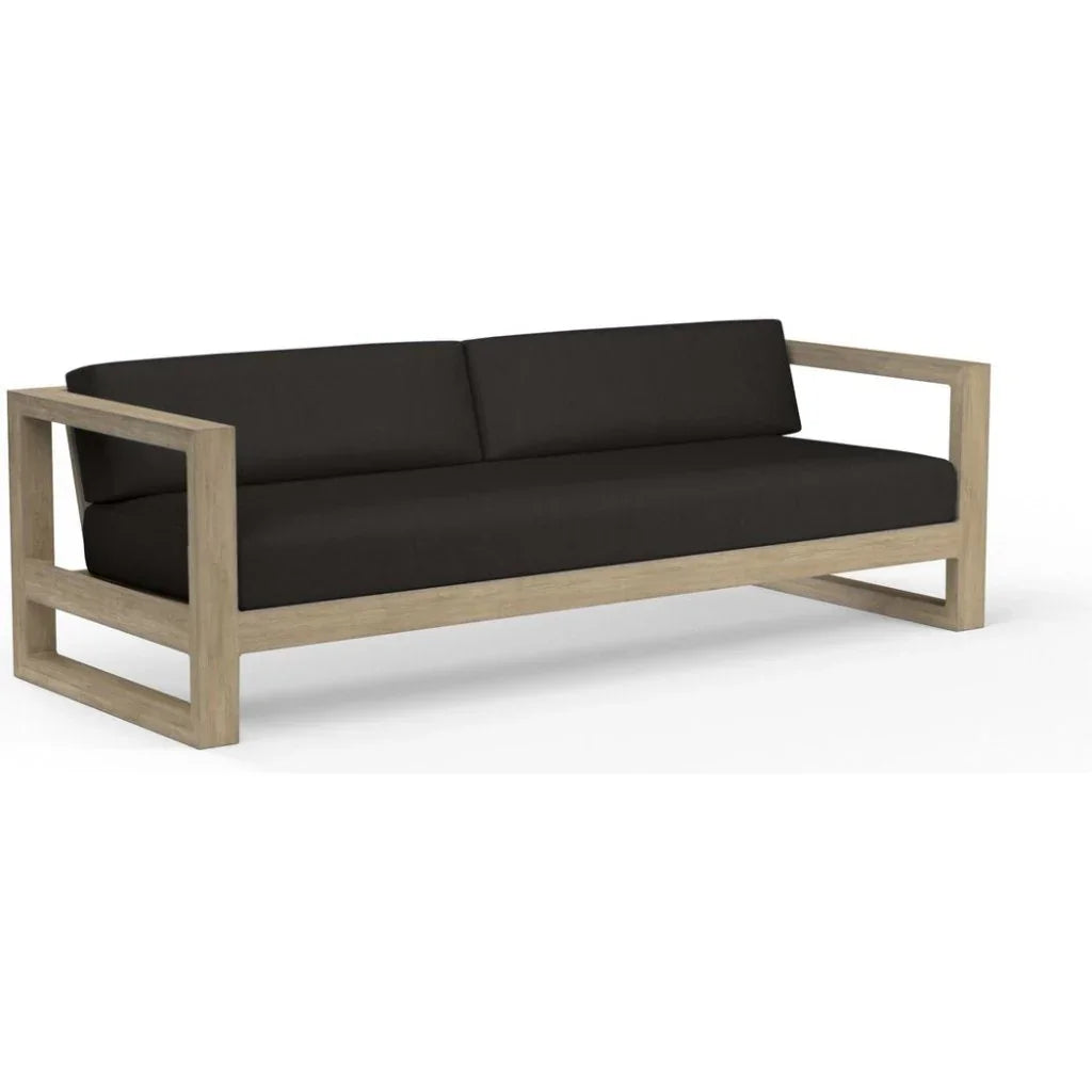 Sunset West Coastal Teak Sunbrella Outdoor Couch