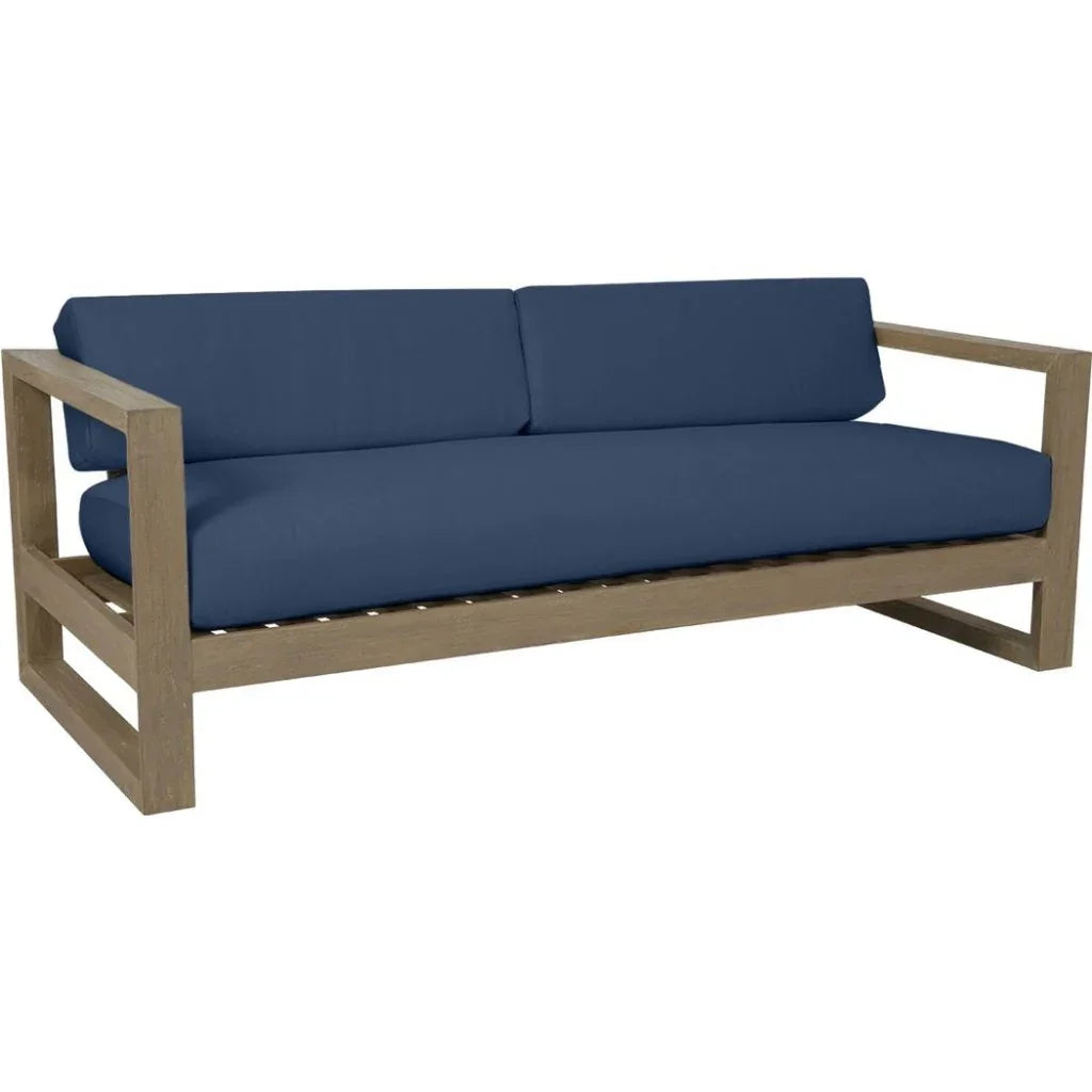 Sunset West Coastal Teak Sunbrella Outdoor Couch