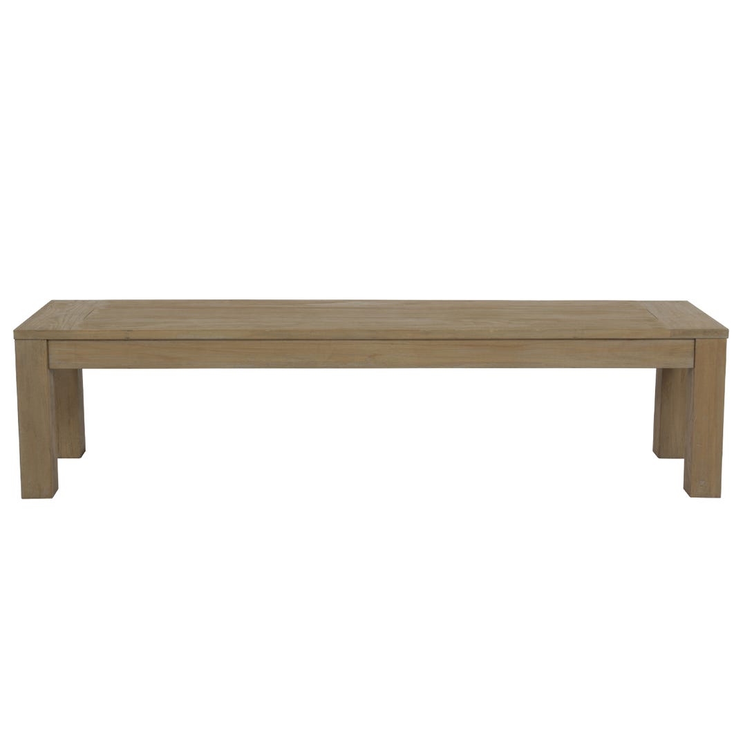 Sunset West Coastal Teak Sunbrella Outdoor Dining Bench