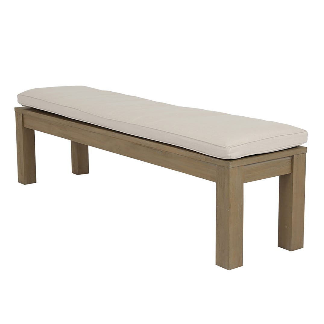 Sunset West Coastal Teak Sunbrella Outdoor Dining Bench