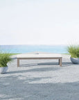 Coastal Teak Sunbrella Outdoor Dining Bench-Outdoor Benches-Sunset West-LOOMLAN