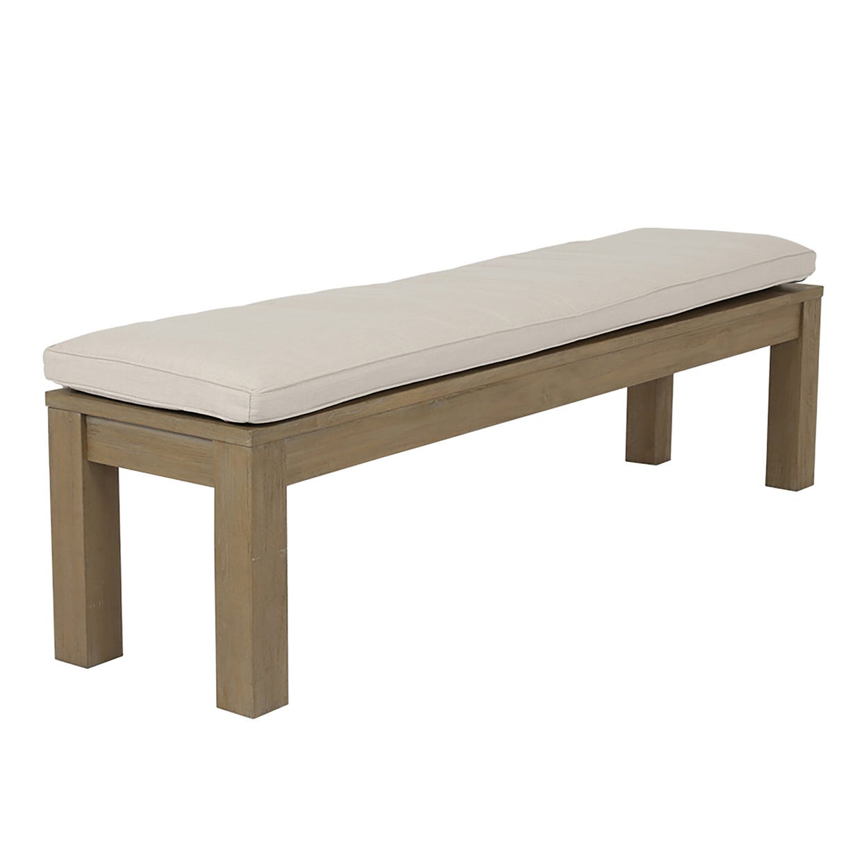 Sunset West Coastal Teak Sunbrella Outdoor Dining Bench