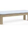 Coastal Teak Sunbrella Outdoor Dining Bench-Outdoor Benches-Sunset West-Canvas Natural-LOOMLAN