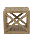 Sunset West Coastal Teak X Shape Outdoor End Table