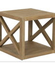 Sunset West Coastal Teak X Shape Outdoor End Table