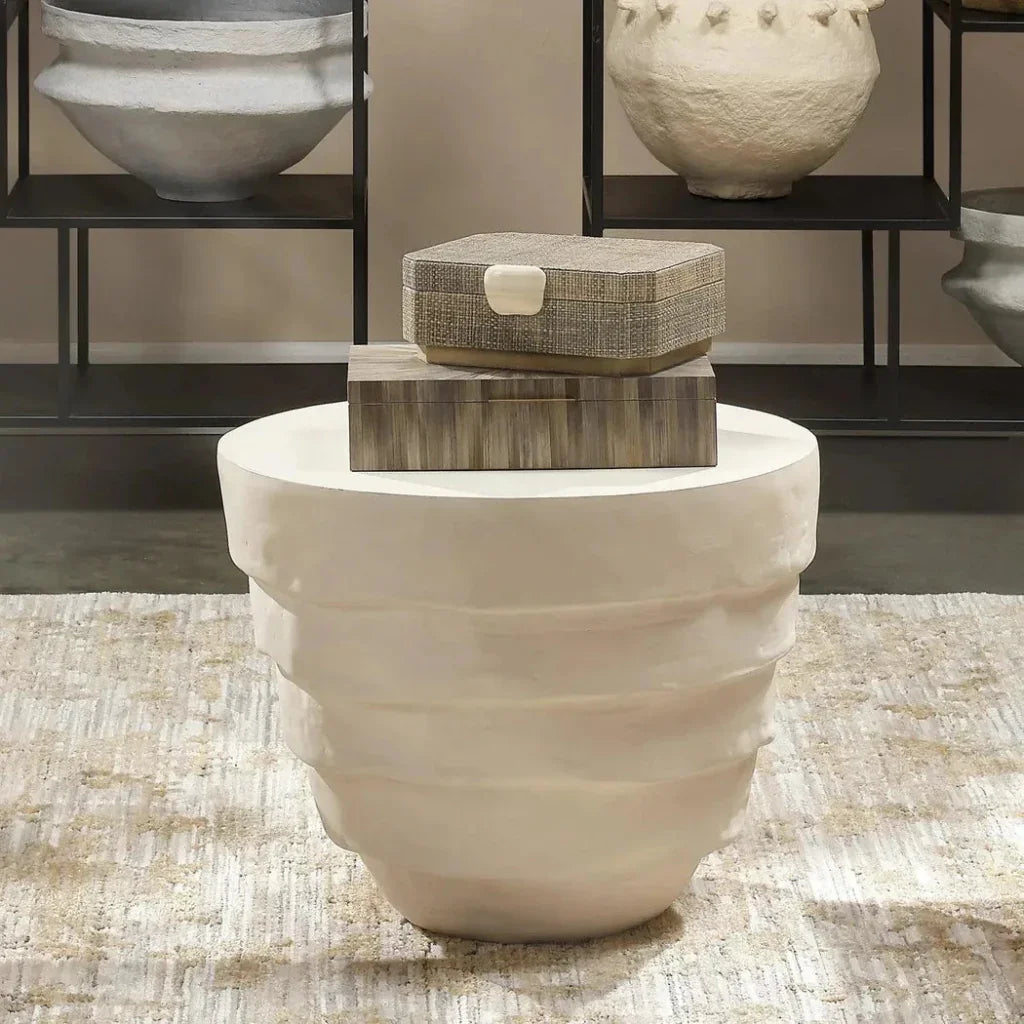 Jamie Young Concentric Fiber Glass Round Outdoor Side Table