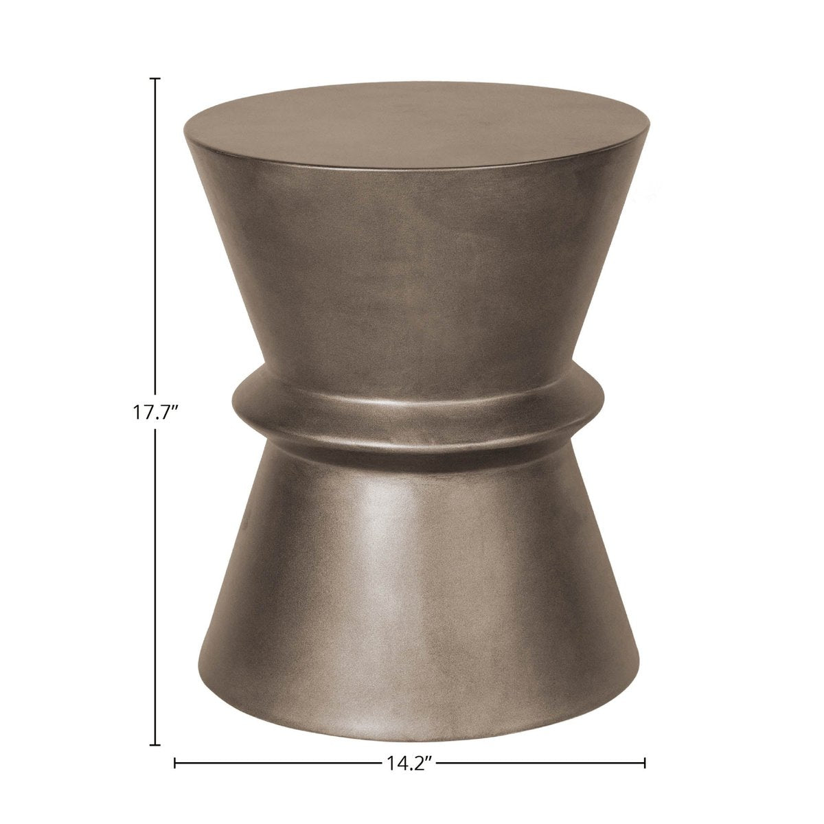 LH Home Concrete Hourglass Concrete Outdoor Side Table