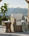 LH Home Concrete Hourglass Concrete Outdoor Side Table