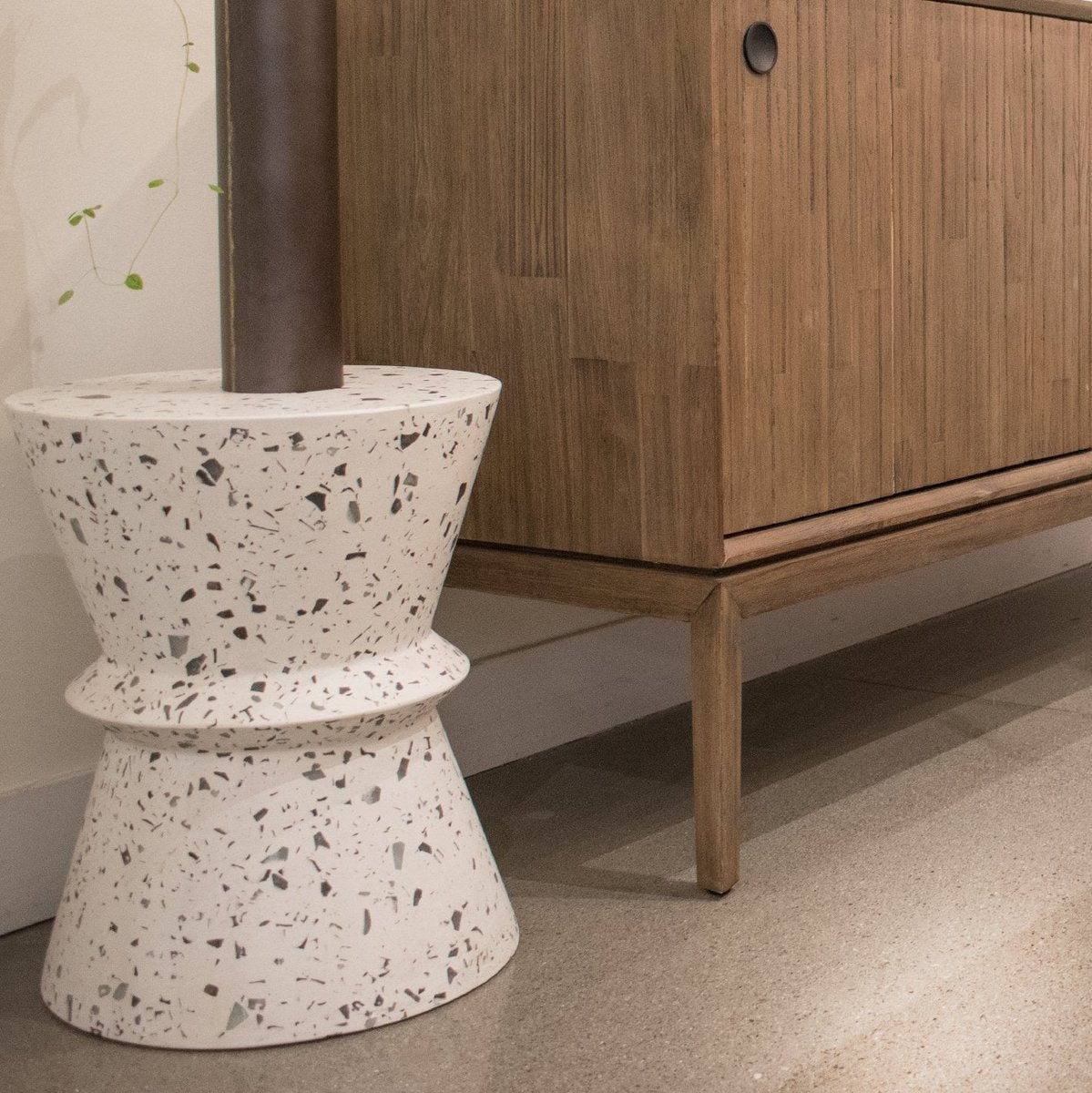 LH Home Concrete Hourglass Terrazzo Ourdoor Side Table
