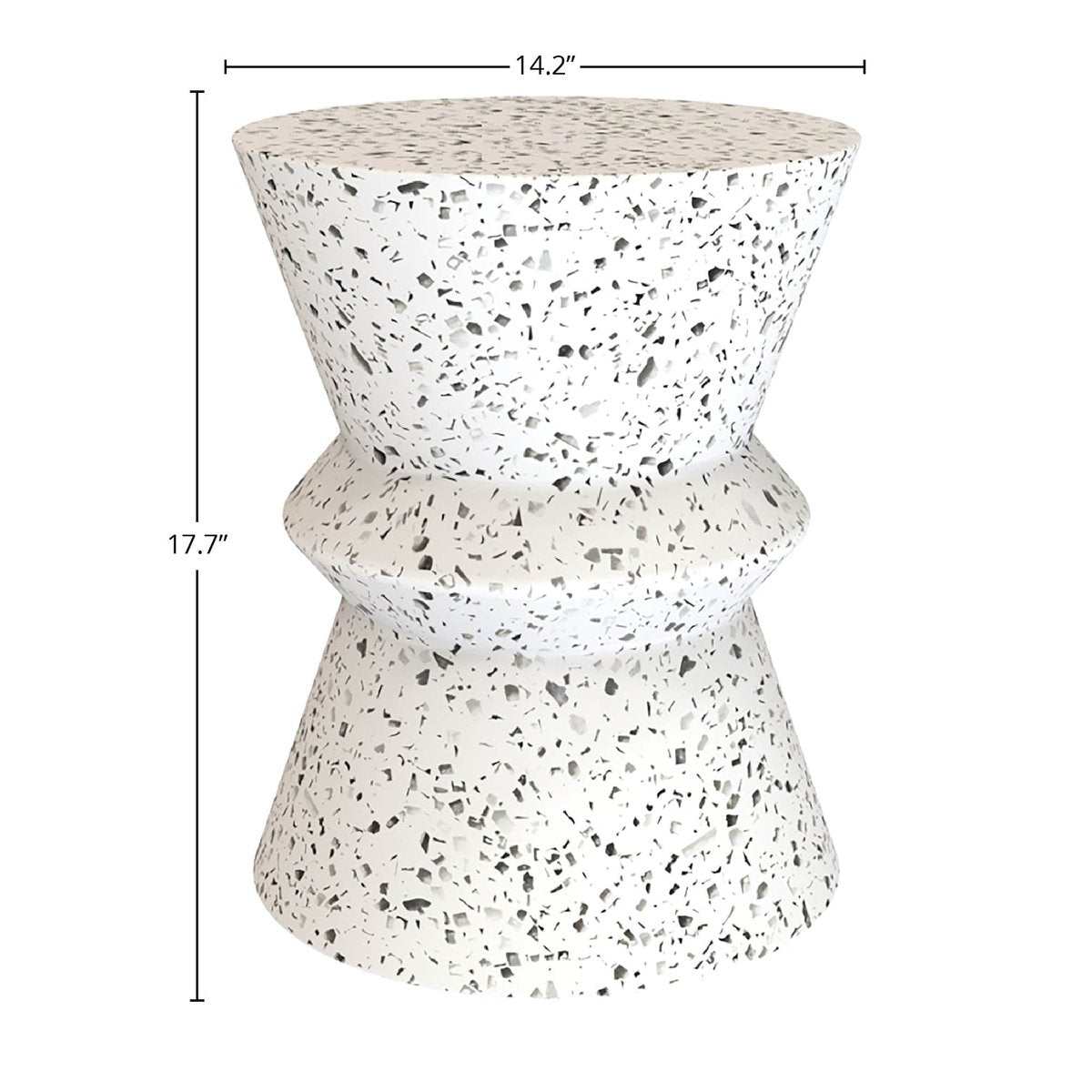 LH Home Concrete Hourglass Terrazzo Ourdoor Side Table