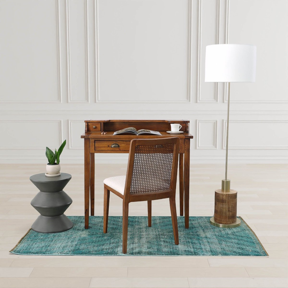 LH Home Concrete Inverted Concrete Outdoor Side Table