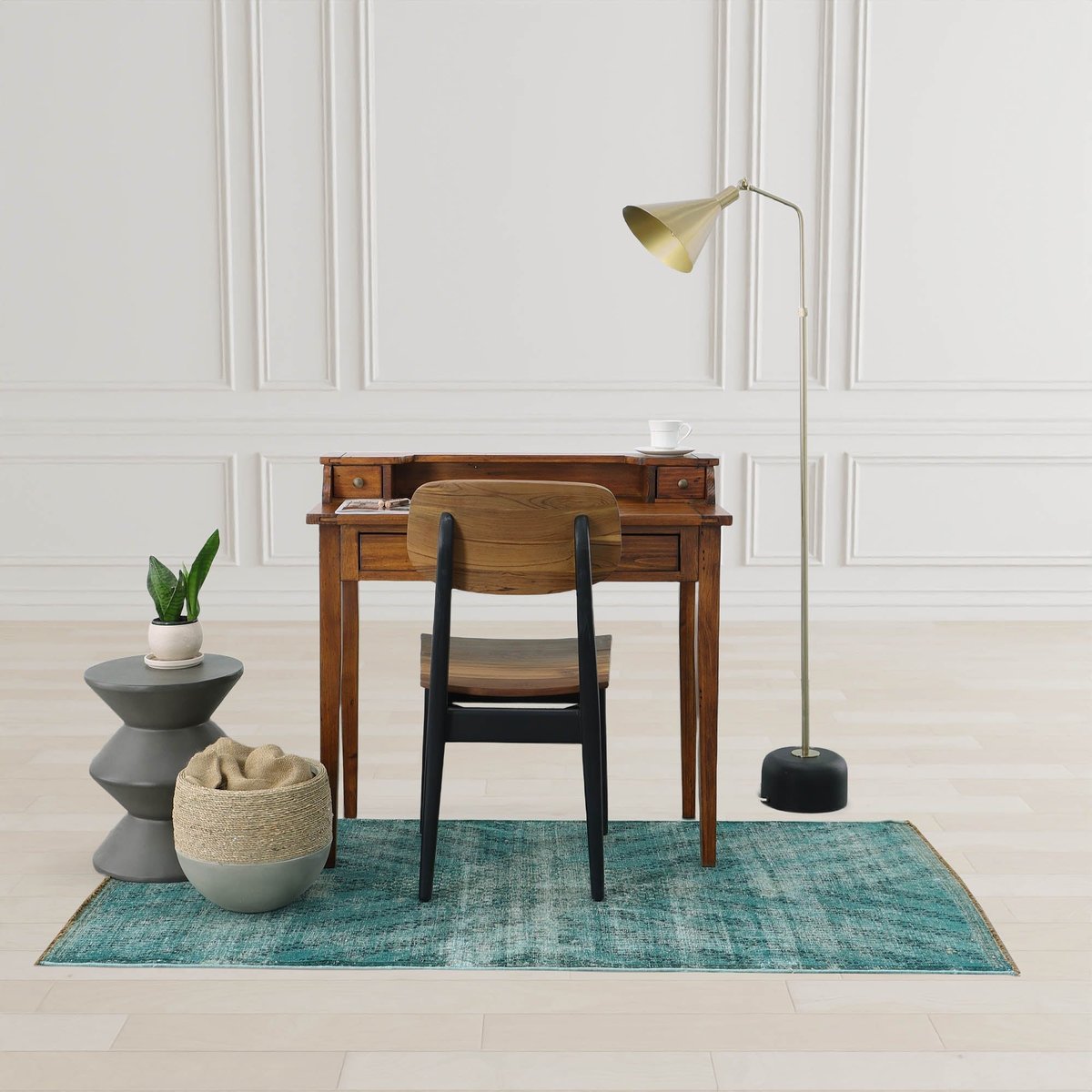 LH Home Concrete Inverted Concrete Outdoor Side Table