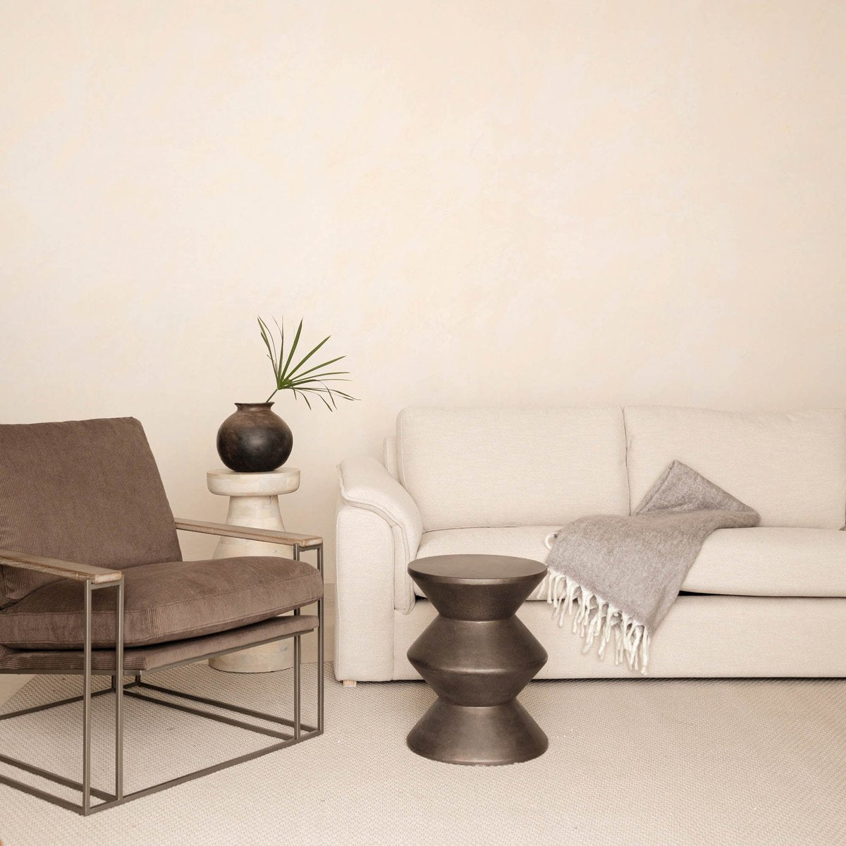LH Home Concrete Inverted Concrete Outdoor Side Table