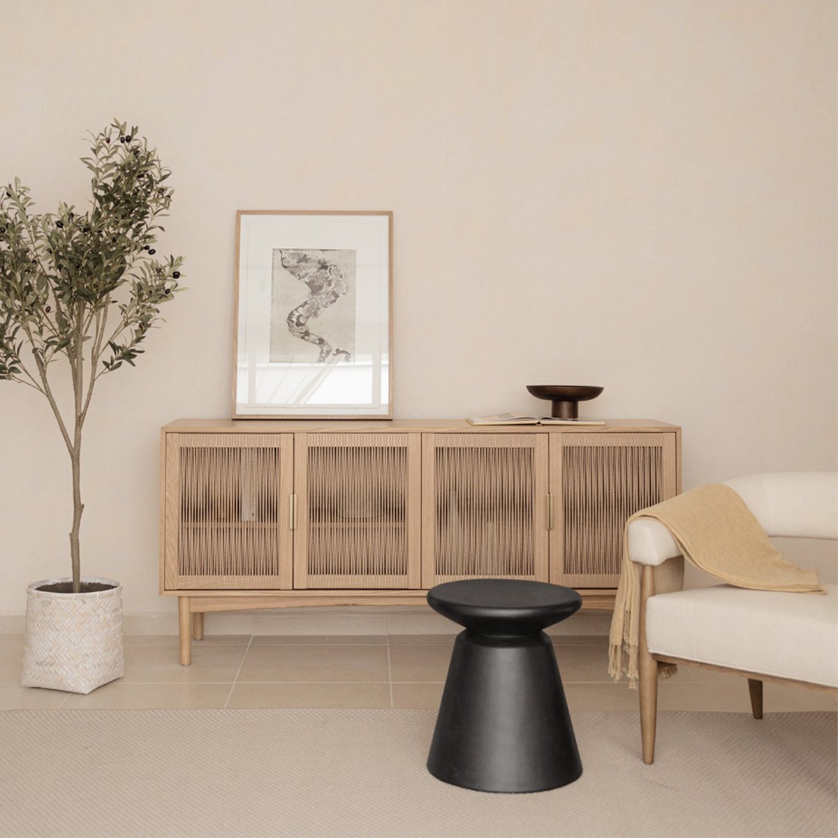 LH Home Concrete Mineral Concrete Outdoor Side Table