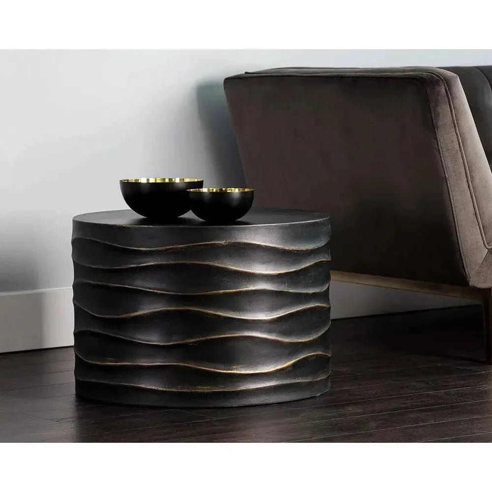 SUNPAN Corey Concrete Outdoor Round Coffee Table