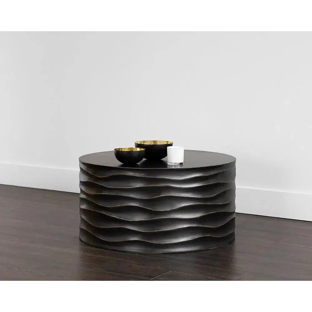 SUNPAN Corey Concrete Outdoor Round Coffee Table