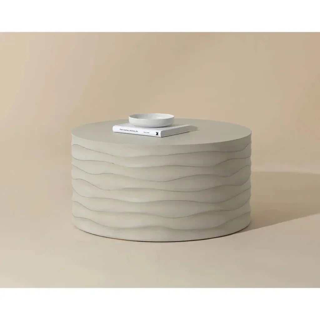 SUNPAN Corey Concrete Outdoor Round Coffee Table