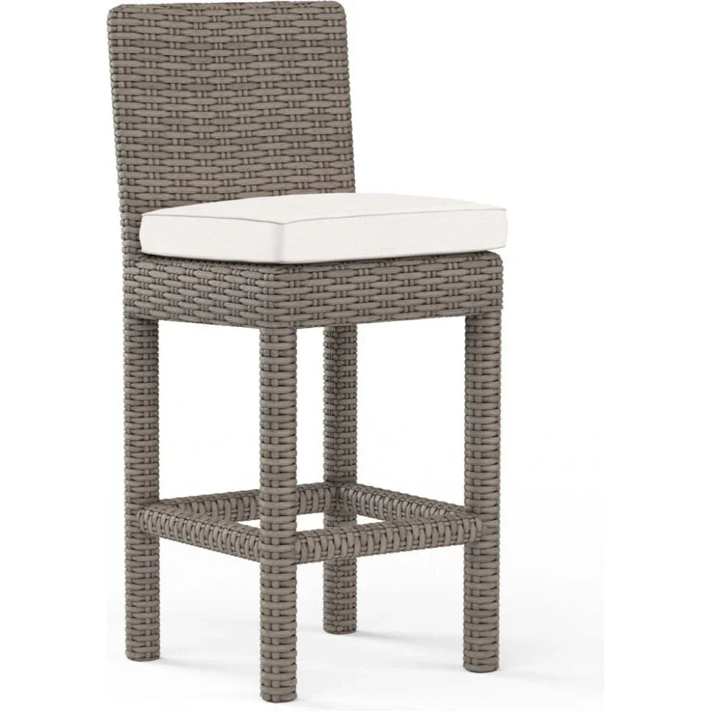 Coronado Sunbrella Outdoor Barstool-Outdoor Bar Stools-Sunset West-Canvas Natural-LOOMLAN