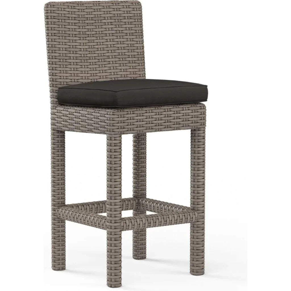 Coronado Sunbrella Outdoor Barstool-Outdoor Bar Stools-Sunset West-Spectrum Carbon-LOOMLAN