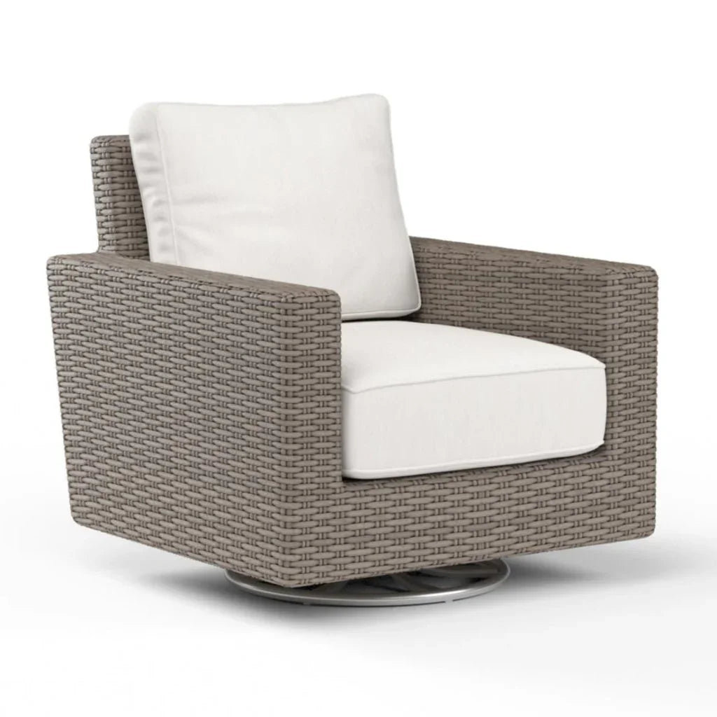 Coronado Sunbrella Swivel Outdoor Rocker-Outdoor Accent Chairs-Sunset West-Canvas Flax-LOOMLAN