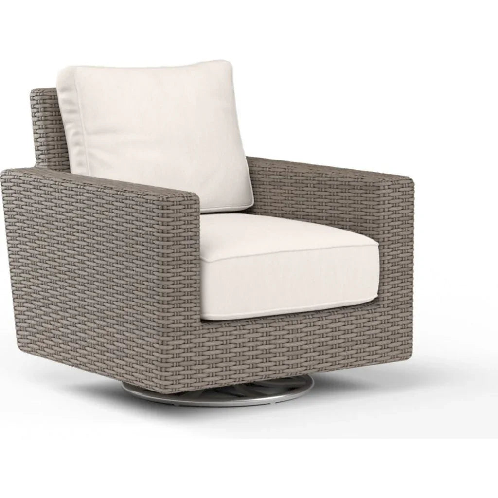 Coronado Sunbrella Swivel Outdoor Rocker-Outdoor Accent Chairs-Sunset West-Canvas Natural-LOOMLAN