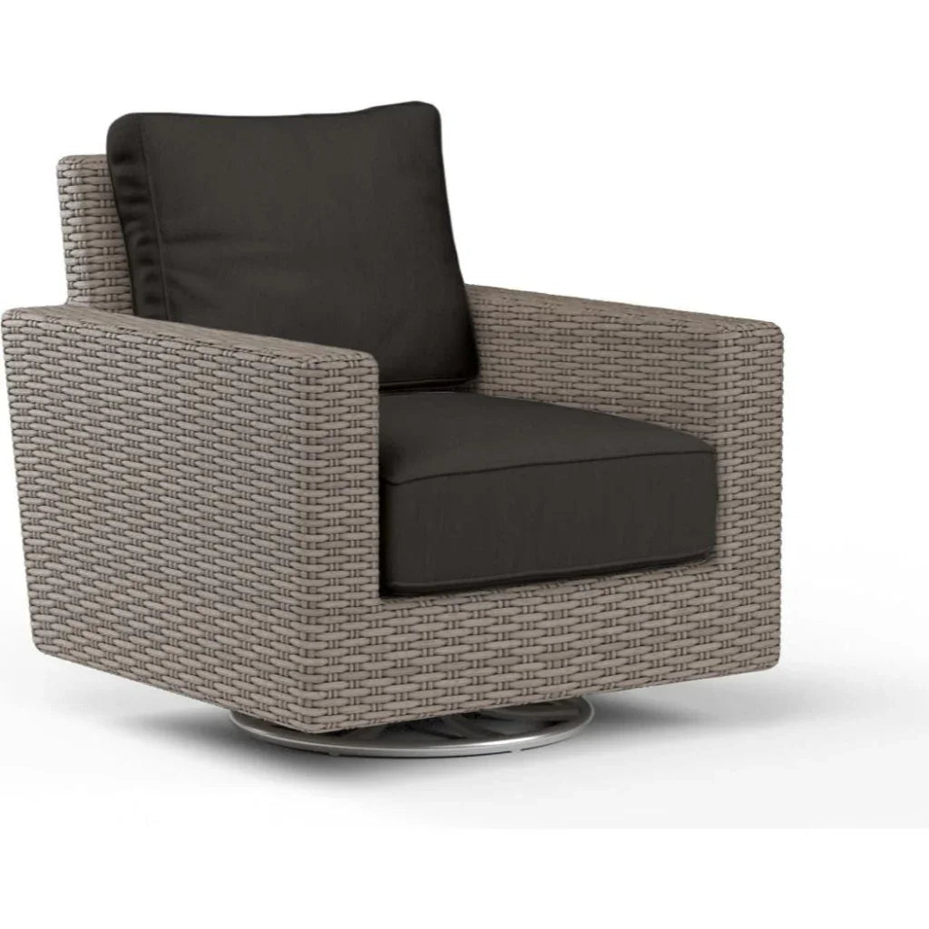Coronado Sunbrella Swivel Outdoor Rocker-Outdoor Accent Chairs-Sunset West-Spectrum Carbon-LOOMLAN